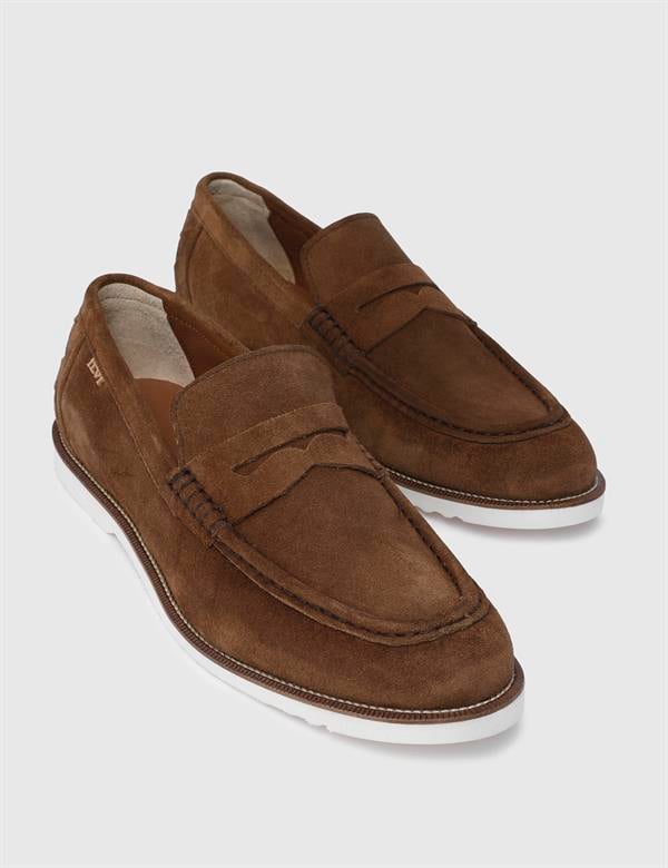 Craven Hakiki Süet Deri Erkek Taba Loafer