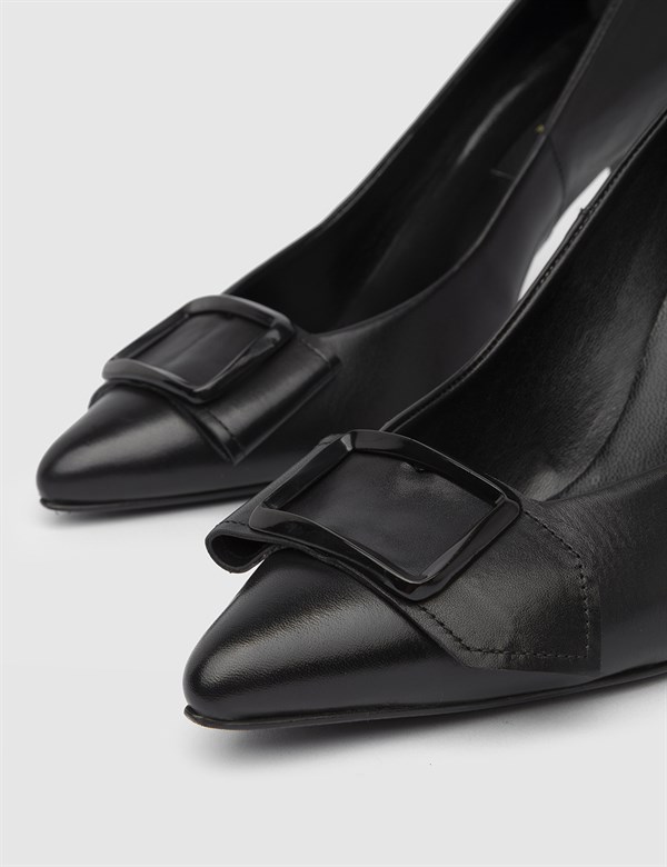 Crist Black Leather Women's Pump