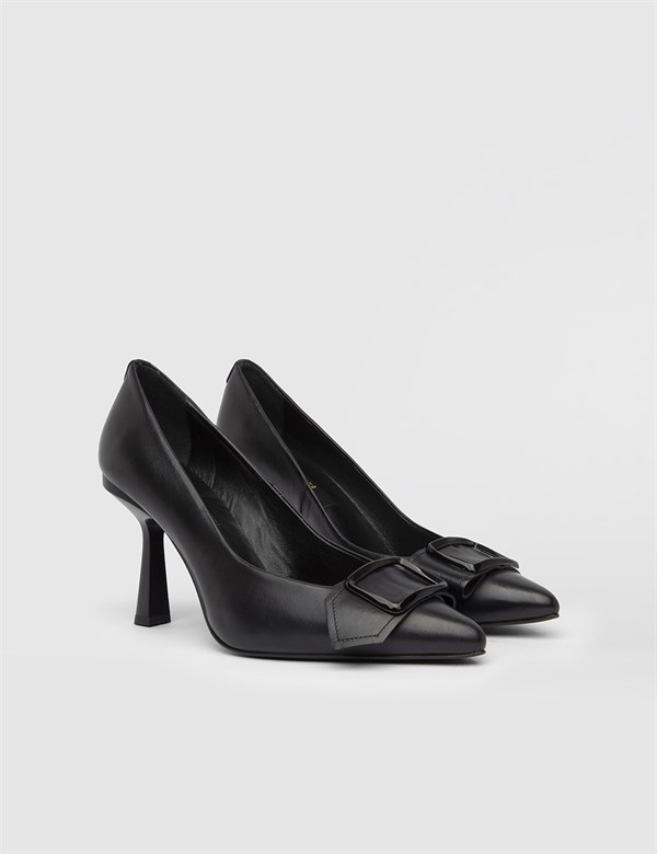 Crist Black Leather Women's Pump