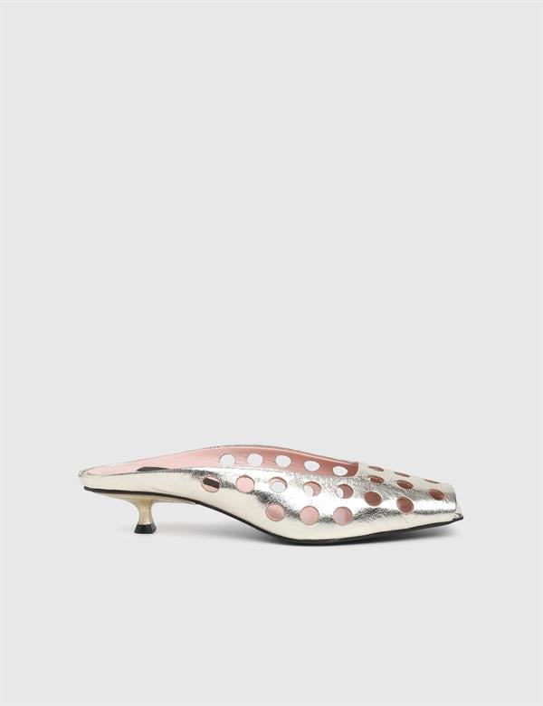 Dandy Gold Leather Women's Heeled Slide