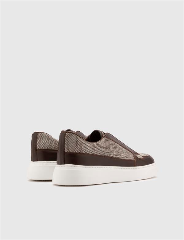 Daniele Brown Leather-Fabric Men's Sneaker