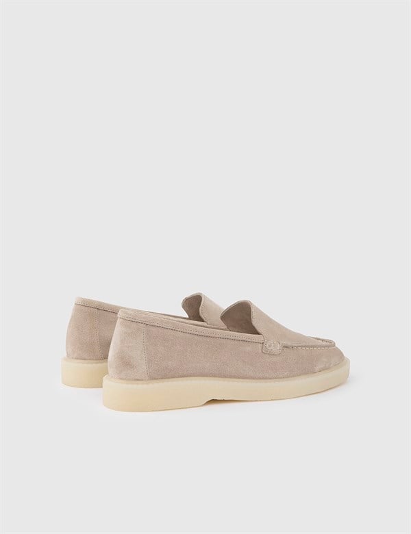 Danny Beige Suede Leather Women's Moccasin