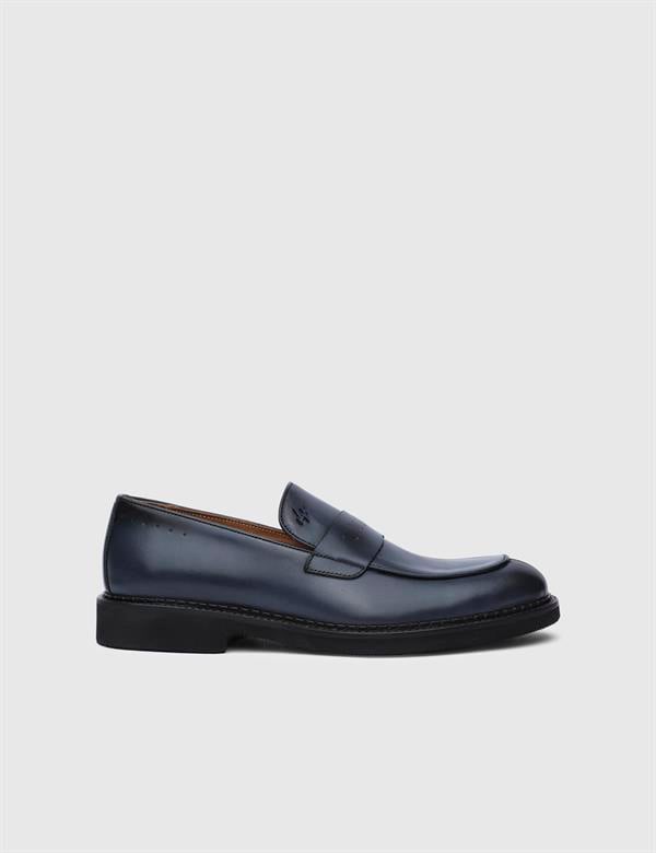 Dawlish Navy Blue Leather Men's Classic Shoe