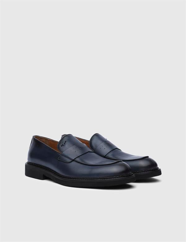Dawlish Navy Blue Leather Men's Classic Shoe