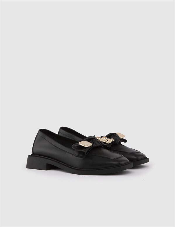 Daylan Black Leather Women's Loafer