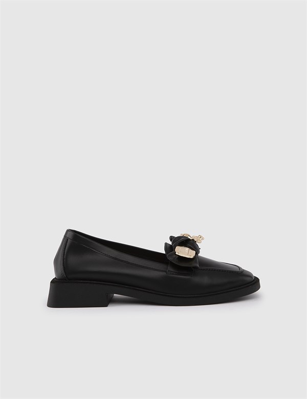 Daylan Black Leather Women's Loafer