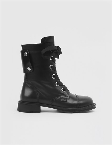 Dazy Black Leather Women's Boot