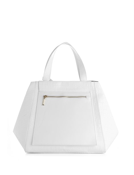 Deborah Women's Shoulder Bag White Crocodile