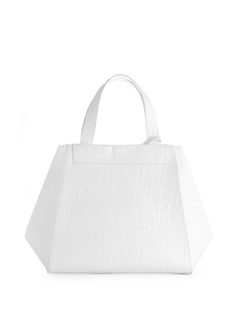 Deborah Women's Shoulder Bag White Crocodile
