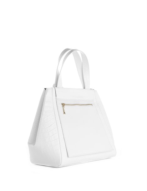 Deborah Women's Shoulder Bag White Crocodile