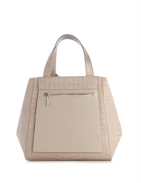 Deborah Women's Shoulder Bag Salmon Pink Crocodile