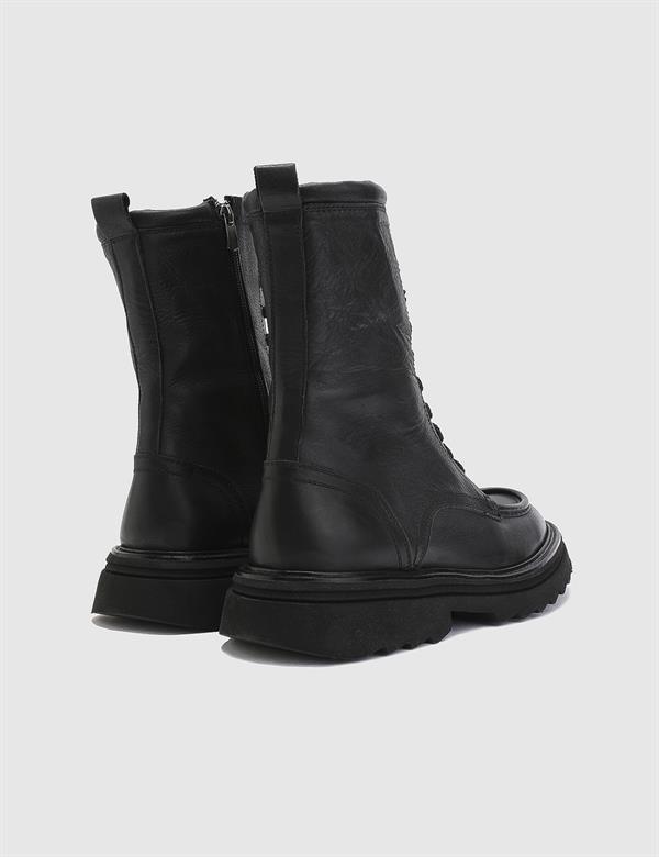 Denıs Black Leather Men's Boot