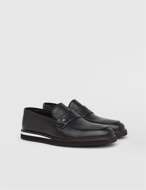 Dewitt Black Leather Men's Daily Shoe