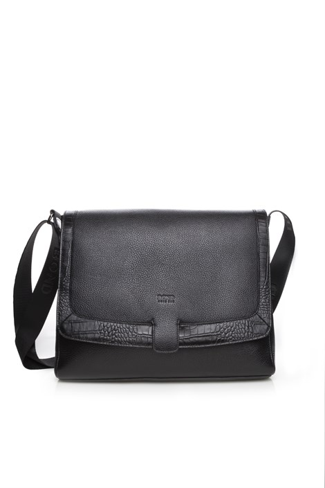 Dior Erkek Omuz Çanta Siyah Floter - Siyah Kroko