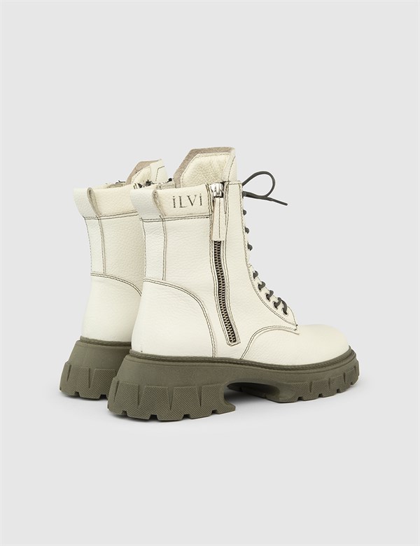 Dirk White Floater Leather Women's Boot