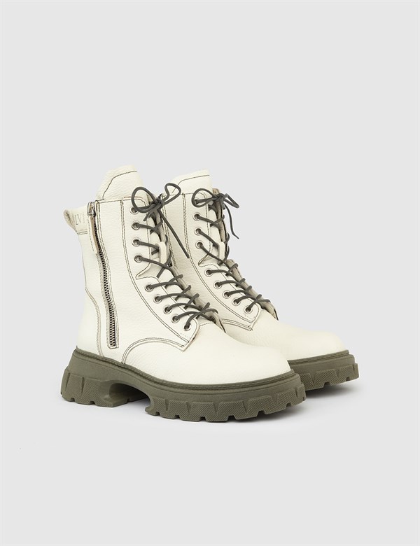 Dirk White Floater Leather Women's Boot