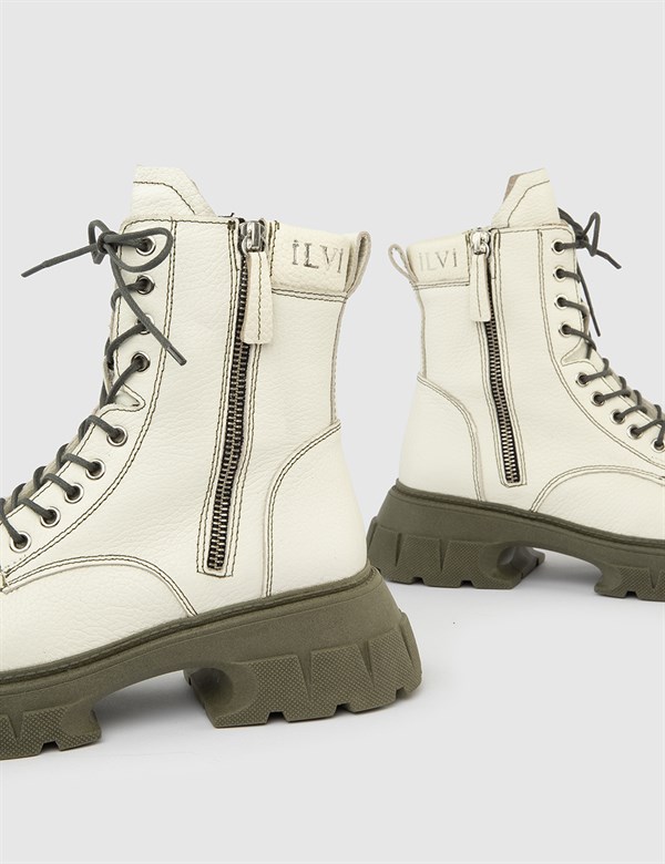 Dirk White Floater Leather Women's Boot