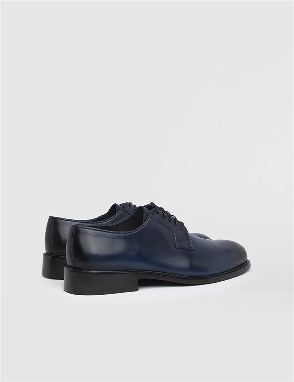 Diss Navy Blue Leather Men's Derby Shoe