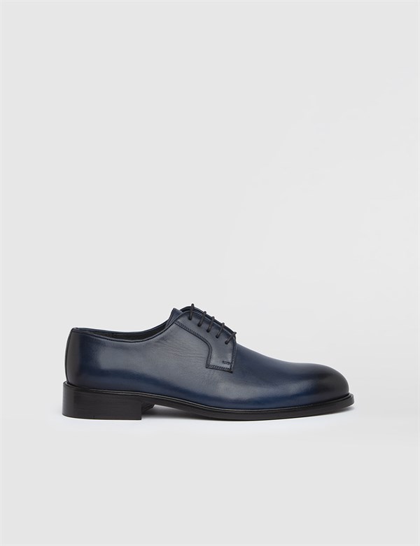 Diss Navy Blue Leather Men's Derby Shoe