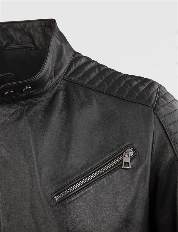 Dogg Black Leather Men's Jacket