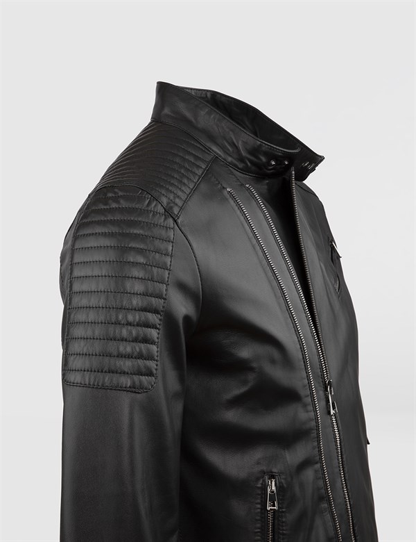 Dogg Black Leather Men's Jacket