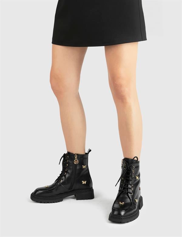 Domoni Black Leather Women's Boot