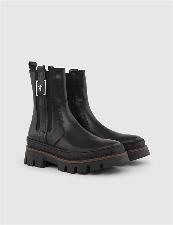 Dunn Black Leather Women's Boot