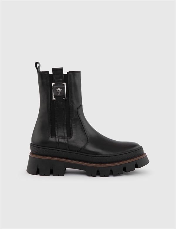 Dunn Black Leather Women's Boot