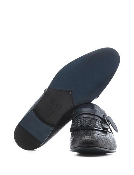 Dyuti Men's Moccasin Navy Blue Braid