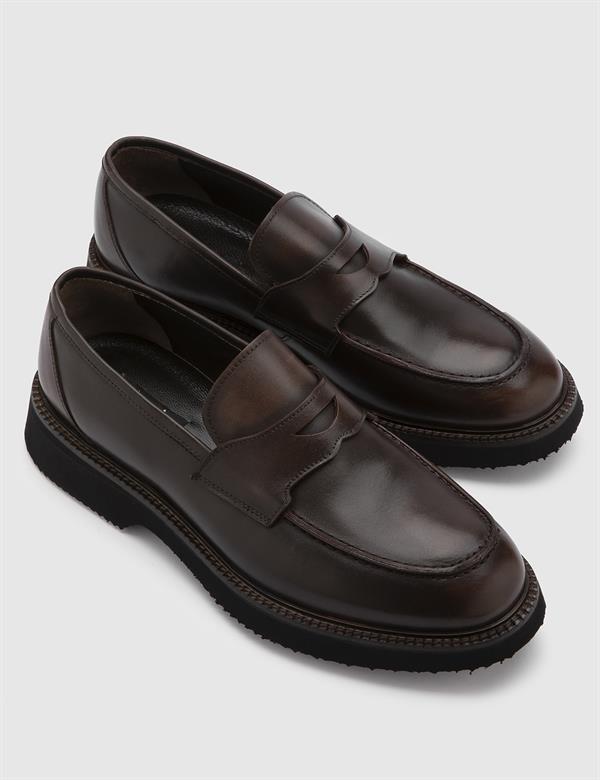 Eka Brown Leather Men's Daily Shoe