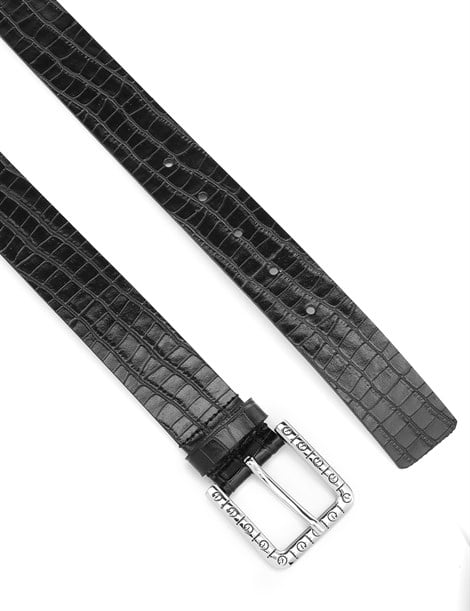 Eliz Women's Belt Black Crocodile