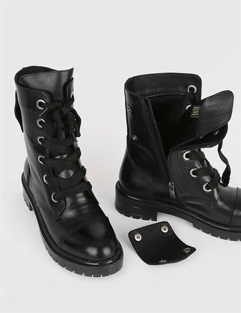Ellie Black Leather Women's Boot