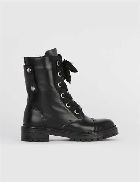 Ellie Black Leather Women's Boot