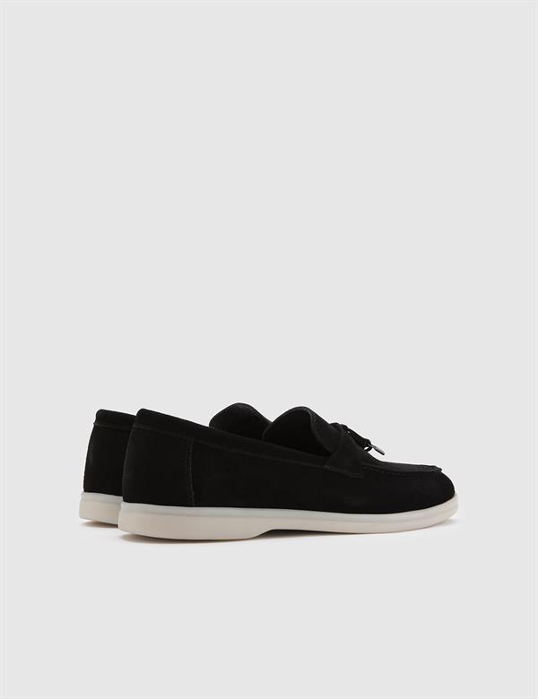 Enok Black Suede Leather Men's Moccasin
