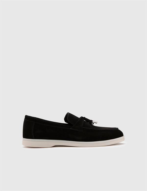 Enok Black Suede Leather Men's Moccasin