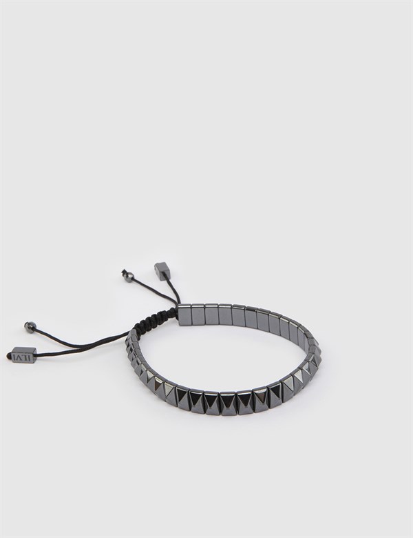 Erraid Anthracite Men's Bracelet with Stones