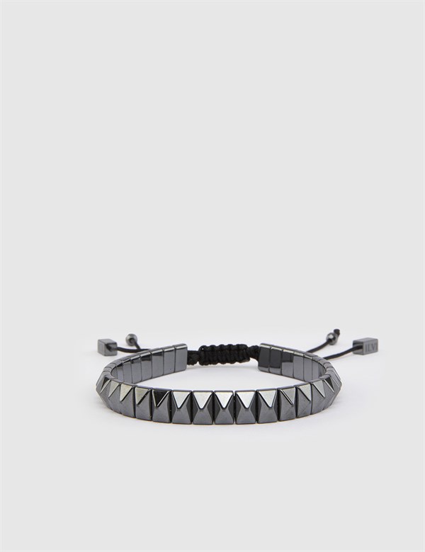 Erraid Anthracite Men's Bracelet with Stones