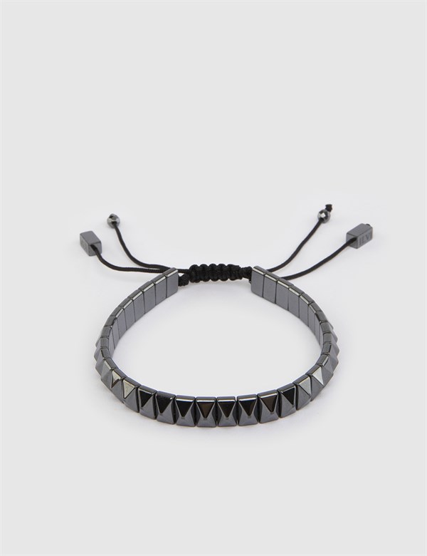 Erraid Anthracite Men's Bracelet with Stones