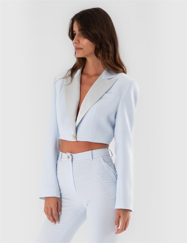 Esi Blue Women's Crop Jacket