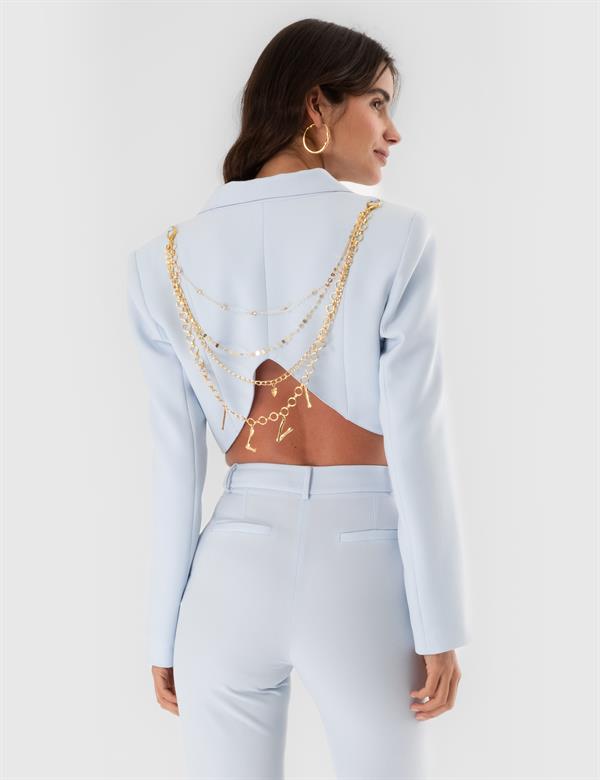 Esi Blue Women's Crop Jacket