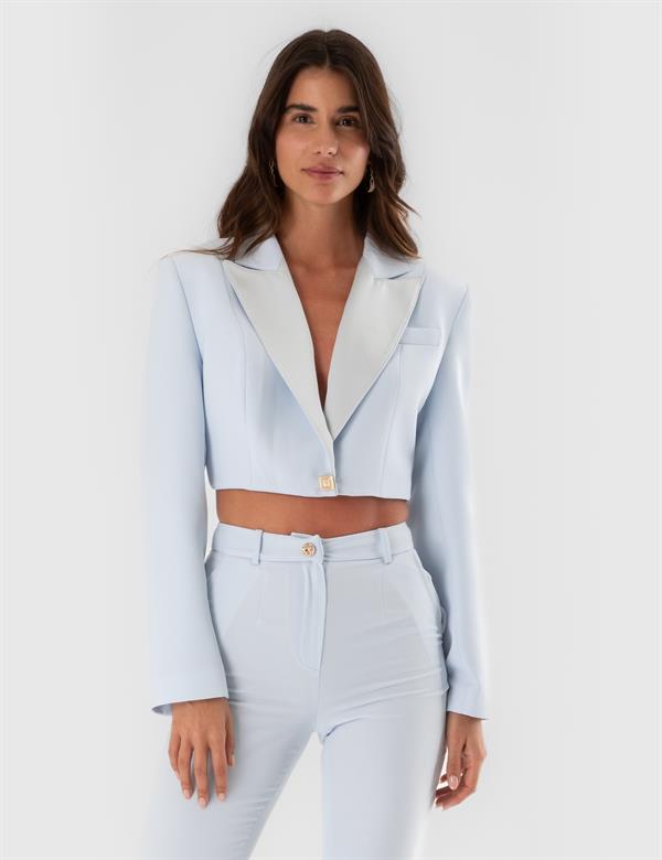 Esi Blue Women's Crop Jacket