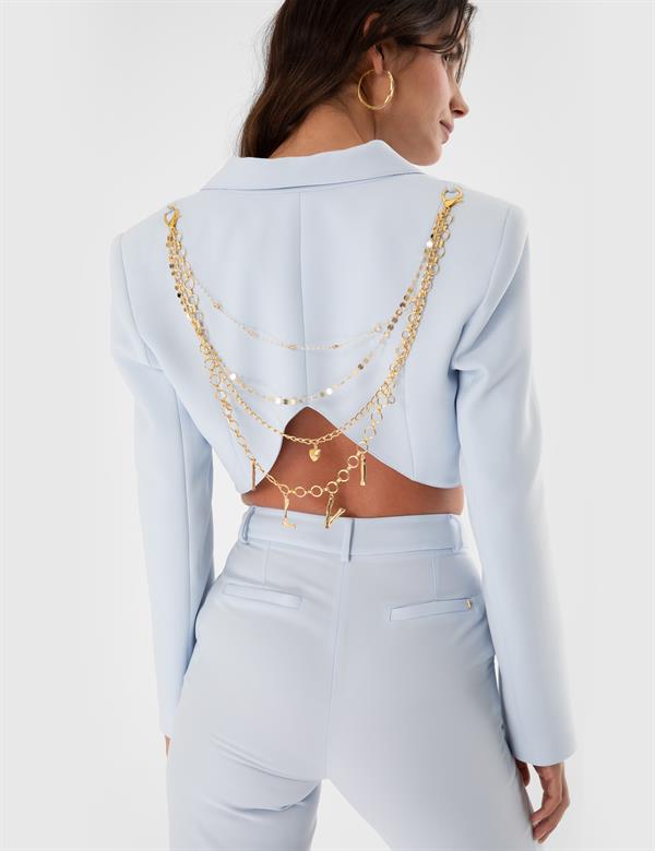 Esi Blue Women's Crop Jacket