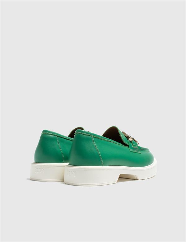 Estes Green Floater Leather Women's Loafer