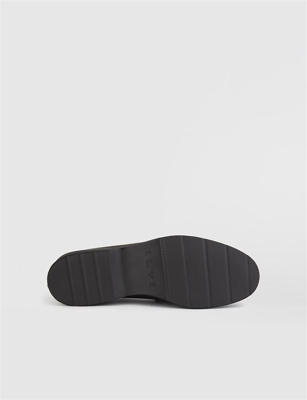 Evony Black Leather Men's Moccasin