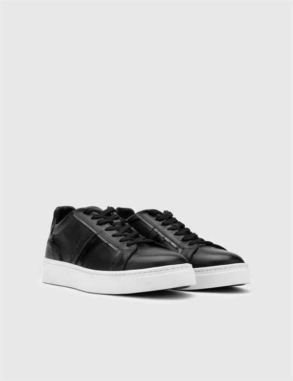 Ezri Black Leather Men's Sneaker