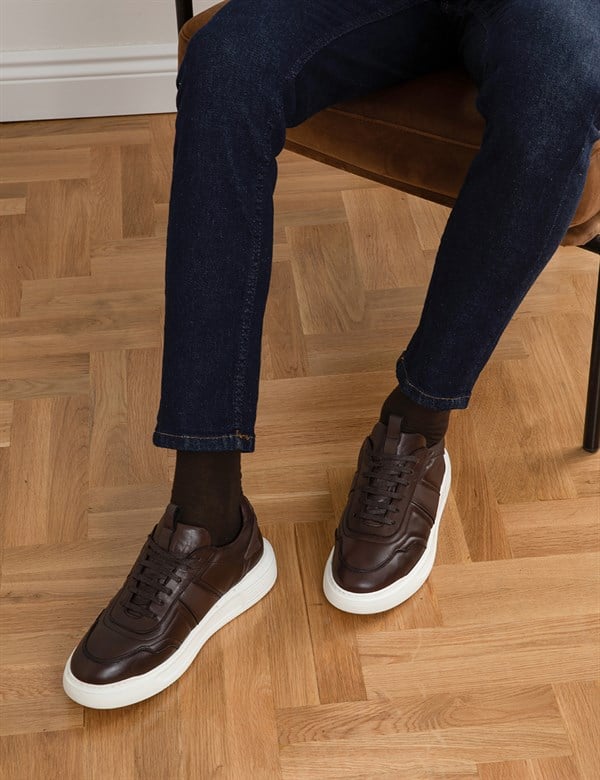 Fagus Brown Nappa Leather Men's Sneaker