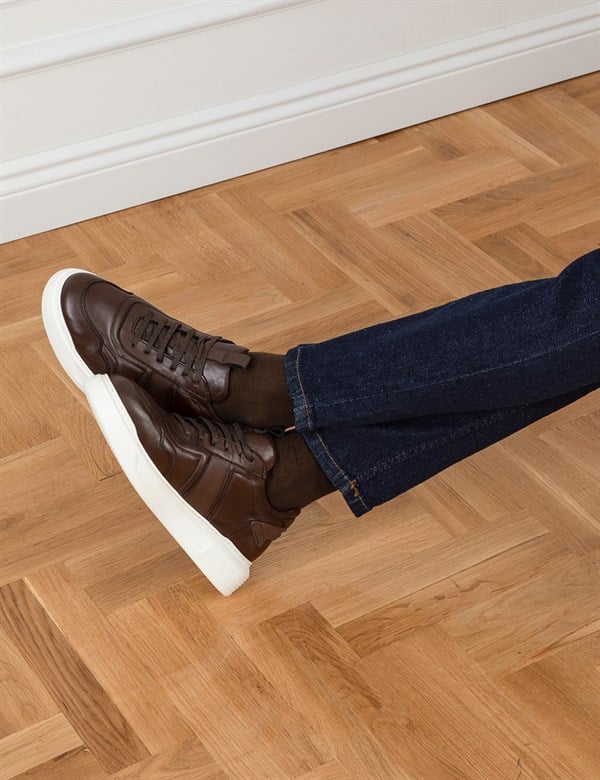 Fagus Brown Nappa Leather Men's Sneaker