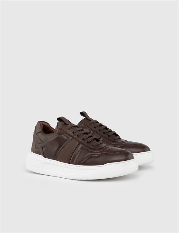 Fagus Brown Nappa Leather Men's Sneaker