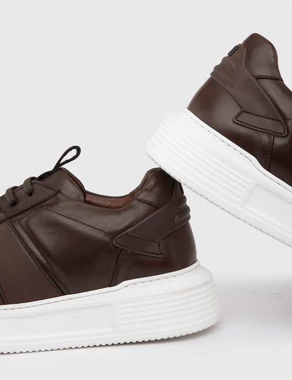 Fagus Brown Nappa Leather Men's Sneaker