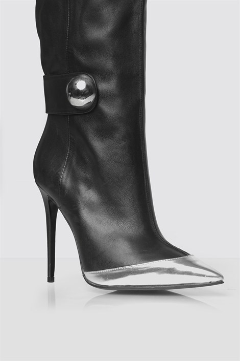 Falal Women's Heeled Boot Black Leather